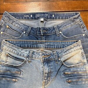 Jennifer Lopez Dark and Light Blue Cropped Jeans